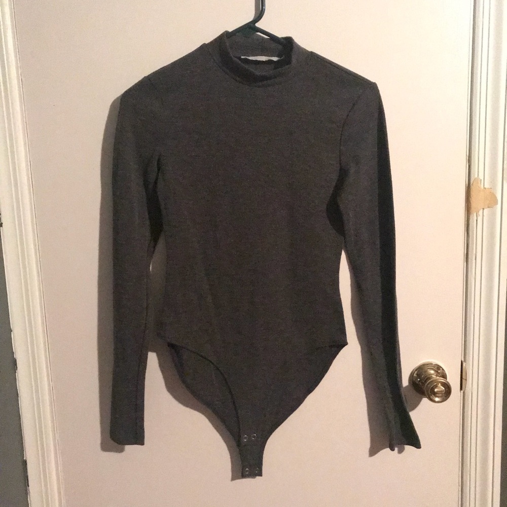 Faux turtle neck body suit